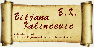 Biljana Kalinčević vizit kartica